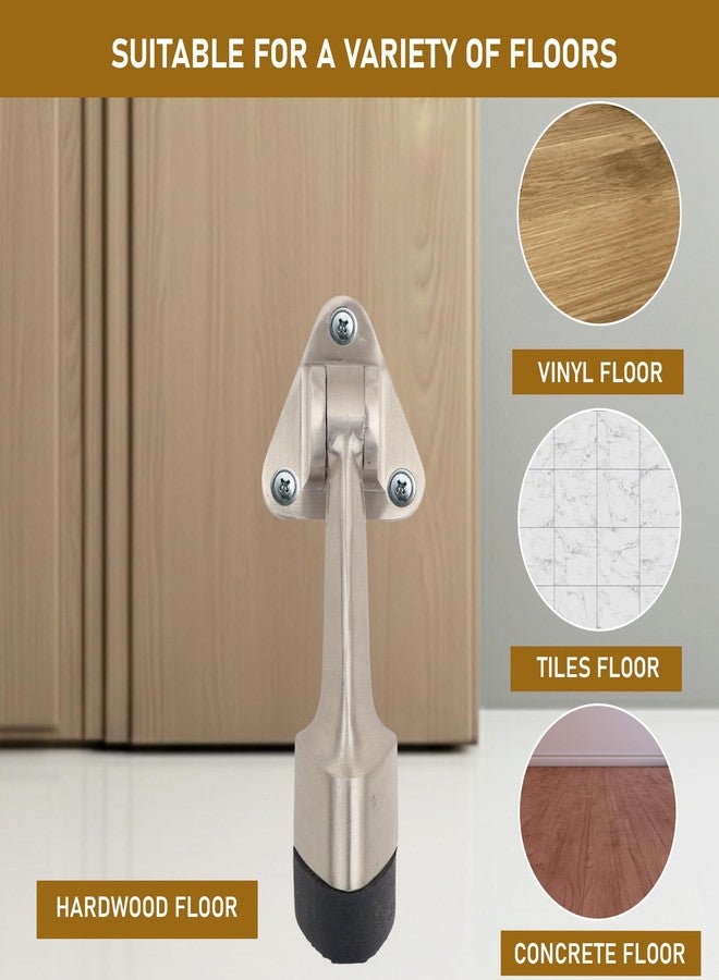 DHSVS Premium 5-Inch Door Stopper for Main Door with Ss Finish/Stopper with Rubber Grip for Home,Office and Hotels(Pack of 1) - Image 2